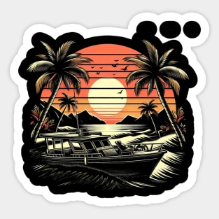 Tropical Sunset Cruise Sticker